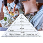 60 Degree Triangle Ruler for Quilting, 6.54 * 6.19in Triangle Quilting Ruler, Triangle Quilting Ruler Transparent for Sewing Cut Measurement DIY Tools