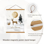 Artmag Magnetic Poster Hanger Frame, Light Wood Wooden Magnet Canvas Artwork Print Poster Hangers for 10x14 10x16 10x20 Frames Hanging Kit (Teak Wood, 10")