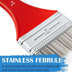 Falling in Art Flat Paddle Paint Brush with Long Handle, Large Scale Brush for Oil and Acrylic Paints, 1 Inch