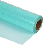 guangyintong Glow Glitter Cyan Heat Transfer Vinyl HTV Rolls, 12" x 8ft Iron on Vinyl for T-Shirts, Glitter HTV Vinyl for All Cutter Machines Easy to Cut & Weed for DIY Design