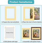 ZBEIVAN 12 Packs Mixed Colors 11x14 Picture Frame Mats for 8x10 Photos, Artworks and Prints, White Core Bevel Cut Frame Mattes