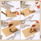 Nuanchu 15 Pcs Glue Gun Sealing Wax Sticks Retro Vintage Wax Sticks for Seal Stamp and Letter for Wedding Invitations Card Envelope Christmas Holiday Gift Ideas(Champagne)