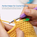 200PCS Crochet Stitch Markers with 12 Needles by Flickzo – Locking Stitch Markers with Clear Case, Colorful Plastic Safety Pins for Knitting & Crochet Accessories Supplies