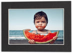 Pack of 25 Acid Free 8x10 Mats Bevel Cut for 5.5x8.5 Photos - Textured Black Precut Matboards With Backing Boards and Clear Photo Mat Bags For Pictures, Photos, Framing - 4-ply Thickness