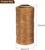 uxcell Leather Sewing Waxed Thread, 284 Yards / 260m 0.8mm 150D Flat Polyester All-Purpose Threads for Leather Crafts, Bookbinding, Golden Brown
