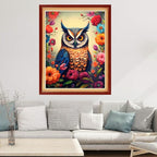 Cross Stitch Kits for Beginners Stamped Cross-Stitch Supplies Needlework preprint Embroidery Kits for Adults DIY Needlepoint Kits Embroidery Patterns 11CT-Owl Flower 16x20 inchs