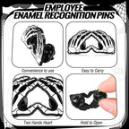 Cunno Halloween Skeleton Enamel Pins Halloween Gesture Heart Hand Pin Skeleton Gesture Brooch Birthday Gift for Women
