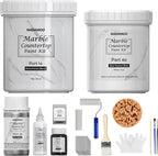 NADAMOO White Marble Countertop Paint Kit for Kitchen Bathroom, Counter Top Refinishing Kit Cover Up to 35 SQ. FT.