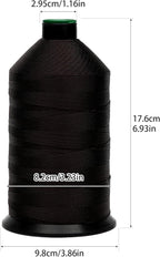 Extra Strong Bonded Nylon Thread #207 Tex210 – 16 OZ, 2000yds, Versatile Stitching Solution for Leather, Upholstery, Canvas Repair and More (Dark Brown)