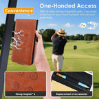 Magnetic Golf Scorecard Holder All-in-One, High-End Leather Golf Yardage Book Holder, Scorecard Book Yardage Book Cover Universal Fit for Scorecard, Golf Accessories Fit for Most Back Pocket