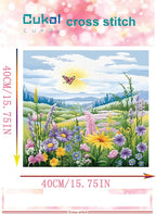 51buyoutgo Natural Landscape Cross Stitch Kits, 11 Ct Count Pre Printed Counted Stamped Cross Stitch Embroidery Needlepoint Patterns Kits for Adults Beginners, Easy Advanced Crossstitch Crossstitching