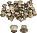 uxcell 40Pcs Metal Locking Pin Backs, Pin Keepers Locking Clasp Flat Head Clamp Needle Back Lock for DIY Brooch Crafts Badges Enamel Lapel, Bronze