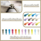DOITEM 96Pcs Zipper Repair Kit Zipper Replacement 3# Zipper Pull Rescue Kit for Clothing Jackets Purses (12 Colors)
