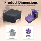 Dice Tower and Tray, Portable Commander Deck Box, Foldable Dice Storage Box for Dungeons and Dragons Rolling Tray Black/Violet