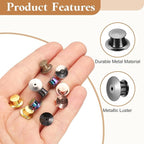 uxcell 40Pcs Metal Locking Pin Backs, Pin Keepers Locking Clasp Flat Head Clamp Needle Back Lock for DIY Brooch Crafts Badges Enamel Lapel, Metallic Black