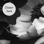 AFZEVEB-Black Peony Floral Wallpaper Vintage Large Flower Wall murals for Bedroom 182"x120"(Not Peel and Stick)