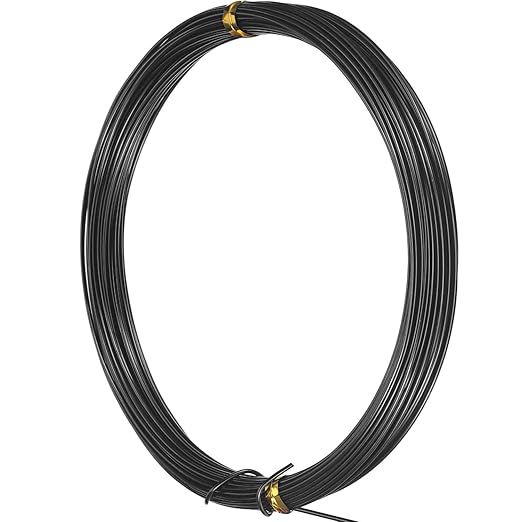 TecUnite Aluminum Craft Wire for Sculpting Armature Bendable Craft Wire for DIY Jewelry Making(Black, 10 M X 1 mm, 1 Roll)