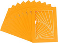 6x8 Mat for 8x10 Frame - Precut Mat Board Acid-Free Show Kit with Backing Board, and Clear Bags Orange 6x8 Photo Matte Made to Fit a 8x10 Picture Frame Matboard for Framing, Pack of 10 Mats