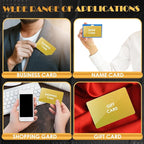weparmeety 100 Pcs Metal Engraving Blanks Aluminum Sheet Laser Engraving Business Card Multipurpose DIY Gift Cards 86 x 54 x 0.21 mm (Gold)