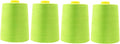 Mandala Crafts 4 Pack of Serger Threads Cones Spools - 20S/2 24000 Yards Polyester Lime Green Threads for Sergers Machine and Overlock Quilting Sewing Machine