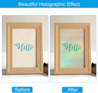 PATIKIL 8.3x5.8" Holographic Sticker Paper, 20Sheets A5 Polypropylene Self-adhesive Transparent Waterproof Laminate Overlay Film for Photo Cards Scrapbook Decorations, Laser