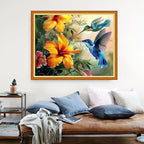Dimensean Stamped Cross Stitch Kits Full Range of Embroidery Patterns Starter Kits for Beginners Adult or Kids DIY Cross Stitches Needlepoint Kits 11CT-Hummingbirds Gather Honey 16x20 inch