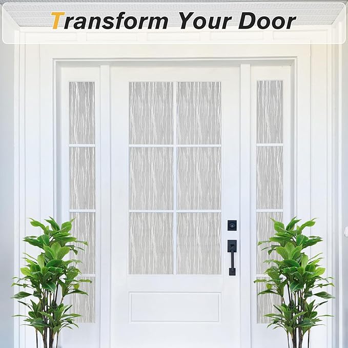 Haton Window Privacy Film, Frosted Glass Privacy Window Clings, Sun Blocking Frosting Opaque Coverings, Static Cling Removable Decorative Stickers for Home Door, Non-Adhesive 23.6" x 157.4"