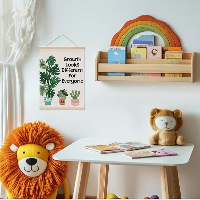 Inspirational Poster Hanger, Therapy Office Decor Growth Mindset Wall Decor Motivational Gifts Educational Posters Wall Art Wall Hanging Banner Classroom Toddler Room Bedroom Home Baby Room Decor
