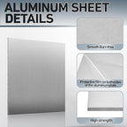 Blulu 2 Pcs 6061 Aluminum Sheet Metal Plate 15 x 15 x 1/8 in (3 mm) Flat Plain Thickness Panel Covered with Protective Film Solid Rectangle Flat Stock for Crafting Industry Structural Framing Base