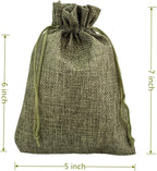 Palmhomee Pack of 25 Burlap Gift Bags with Drawstring Linen Pouches for Wedding, Birthday, Party, Bridal Shower (5x7 Inch, Moss Green)