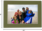 8x10 Mat Bevel Cut for 5.5x8.5 Photos - Acid Free Dill Green Precut Matboard - For Pictures, Photos, Framing - 4-ply Thickness