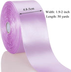 2 Inch Lilac Solid Satin Ribbon, 50 Yards Craft Fabric Ribbon for Gift Wrapping Floral Bouquets Wedding Party Decoration