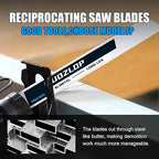 5 Pack 12 inch Reciprocating Saw Blades Set,14 TPI High Carbon Saw Blades, Metal Saw Blades with Organizer Case (5, 14TPI/300mm)