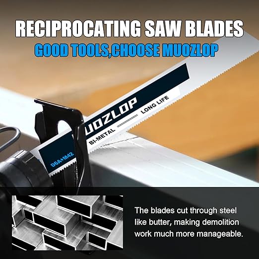 10 Pack 9 inch Reciprocating Saw Blades Set,18 TPI High Carbon Saw Blades, Metal Saw Blades with Organizer Case (10, 18TPI/225mm)
