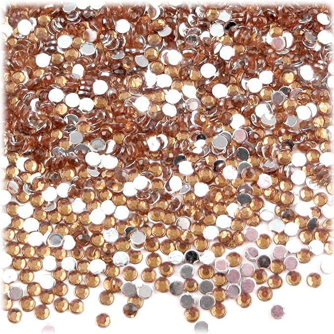 The Crafts Outlet 1,440pc Rhinestones Round 3mm (10ss) Flatback Olive Green