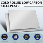 4 Pcs 12 x 8 in Mild Steel Sheet Metal Cold Rolled 16 Gauge 0.06 in (1.5mm) Thick Weldable Metal Carbon Plate Square Panels for Outside Industrial DIY Use Projects Weld Accessories