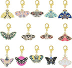 BEEFLYING 16Pcs Butterfly Stitch Marker Charms for Crocheting and Knitting, Removable Alloy Enemal Crochet Knit Stitch Marker Pendant with Lobster Clasp for Sewing Quilting Handmade Jewelry