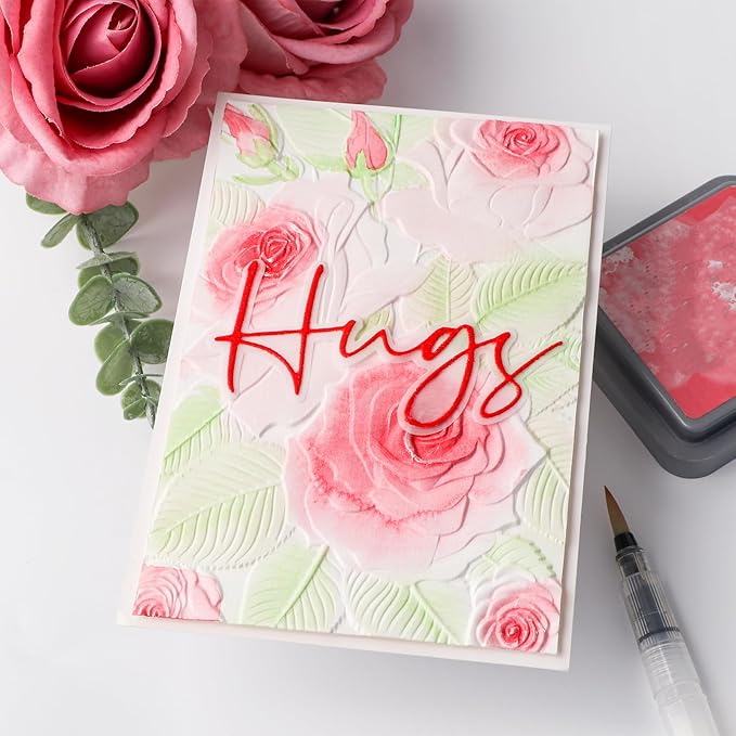 BAOFALI 3D Plastic Embossing Folders Rose for DIY Scrapbooking Photo Album Card Paper Craft Decoration for Card Making,Embossing Template Paper Card 6.3" L x 4.5" W Embossing Stencil