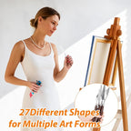 27 Piece Palette Knife Set, Stainless Steel Spatula Art Spatula Pallet Knife Painting Knives with Wood Handle Oil Painting Accessories for Oil, Acrylic Paint Various Color Mixing Tools