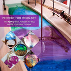Mica Powder - 32 Pearlescent Epoxy Resin Color Pigments Set- Natural Cosmetic Grade Pigment for Soap Dye, Lip Gloss, Nail Polish, Makeup, Epoxy Resin, Candle Making, Bath Bombs, Slime, 5g/0.18oz