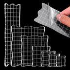 7PCS Acrylic Stamp Block, Clear Stamping Blocks Tool Acrylic Blocks for Stamping Decorative Stamp Blocks Square Display Block Set Props for DIY Crafts Making