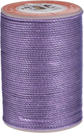uxcell Round Leather Sewing Waxed Thread, 55m / 60 Yards Wax Polyester String, 0.8mm Waxed Stitching Cord for Leather Crafts, Bookbinding, Bracelets Braided, Light Purple