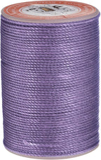 uxcell Round Leather Sewing Waxed Thread, 55m / 60 Yards Wax Polyester String, 0.8mm Waxed Stitching Cord for Leather Crafts, Bookbinding, Bracelets Braided, Light Purple