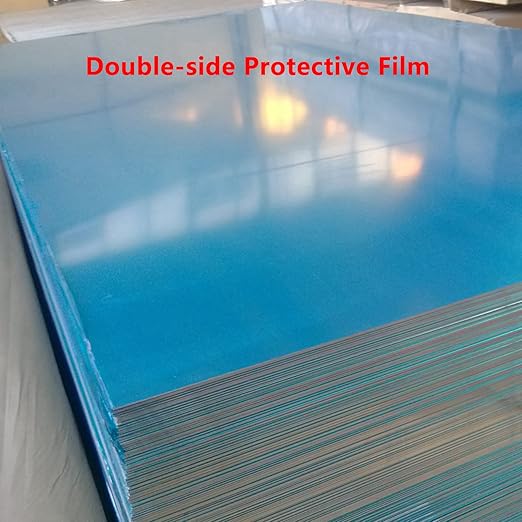 5052 H32 Aluminum Sheet Metal 12 x 12 x 1/64 (0.02”) Inch Flat Plain Thin Aluminum Plate Covered with Protective Film, Rectangle Aluminum Metal Plate for Crafting, Industrial, 0.5mm
