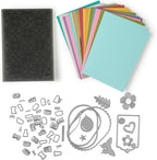 Sizzix Big Shot Machine with Starter Kit, 6" Die-Cutting and Embossing Machine with Cutting Dies, Embossing Folder and Cardstock