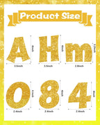237 Pcs Glitter Bulletin Board Letters, Numbers and Punctuation, Poster Board Letters Alphabet Cut Out Cardboard Letters Accessories for Classroom Display Decorating Supplies 4inch (Yellow)
