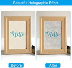 PATIKIL 11.7x8.3 Holographic Sticker Paper, 10Sheets A4 Polypropylene Self-Adhesive Transparent Waterproof Laminate Overlay Film for Photo Cards Scrapbook Decorations, Christmas Ribbon
