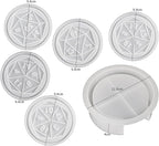 6 Pack Dice Tray Mold + Coaster Mold Holder Mold Resin Clay Jewelry Casting Mold Craft Supplies 3D Silicone Mold for Resin Casting Candle Making Molds