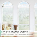 DOWELL Window Privacy Film Frosted Glass Window Film, Sun Blocking Non-Adhesive Glass Cling, Decorative Door Sticker, Self Static-Cling Tint Covering for Home Office, Cross Pattern 23.6" x 78.7"