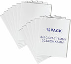 12 Pack Foam Core Board, ZJCEASER 8 x 10 White Poster Board, 3/16" Thickness Sign Board Craft Foam Sheet for Signboards, School Projects, University Displays, College Events, Arts & Crafts, Framing